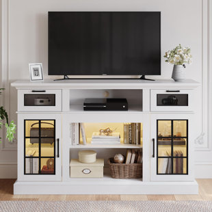 Tall white outlet tv console